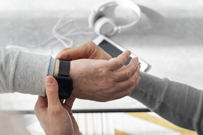 health apps and wearable health technology - phone and watch